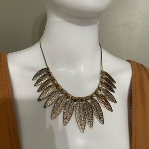 Gold Necklace leaf pattern